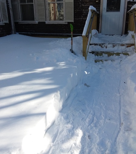 path to front deck january snowstorm 2019